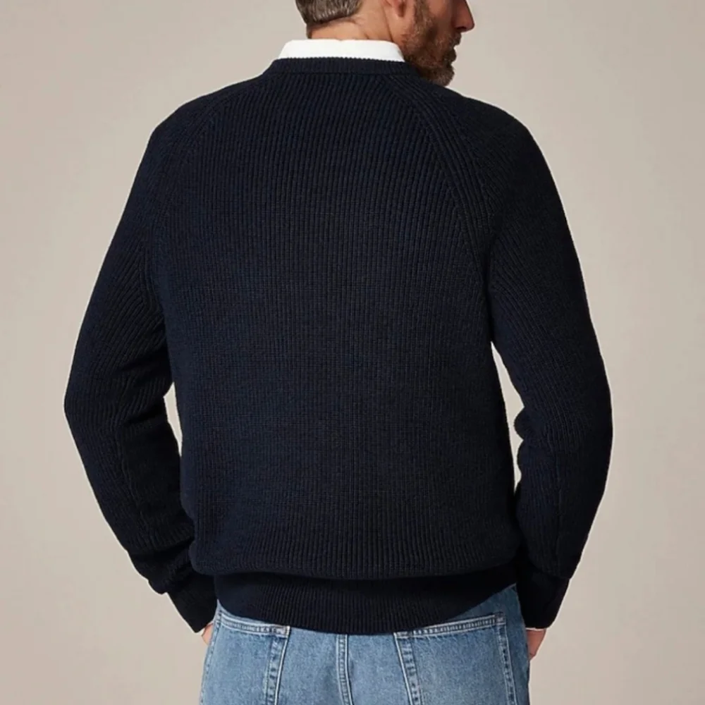 J.Crew Heritage Cotton Ribbed Sweater LG Heather Geranium BNWT $118 1 Left!